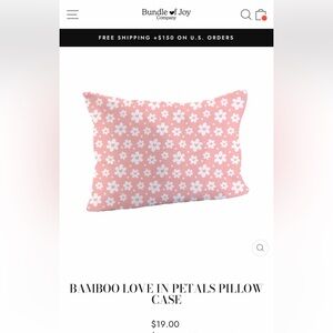 Bamboo Floral Pink Pillowcase NWT from Bundle of Joy